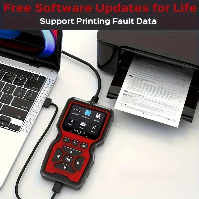 V519 OBD2 Scanner - Handheld Vehicle Inspection and Fault Diagnostic Tester with Live Data, Battery Test