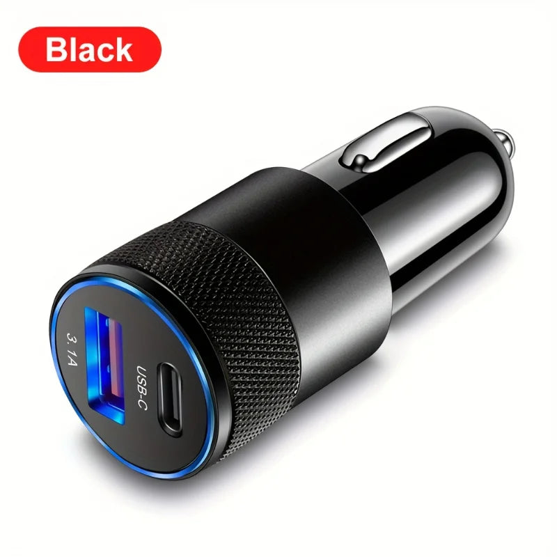 3.1A USB Car Charger Type C Fast Charging