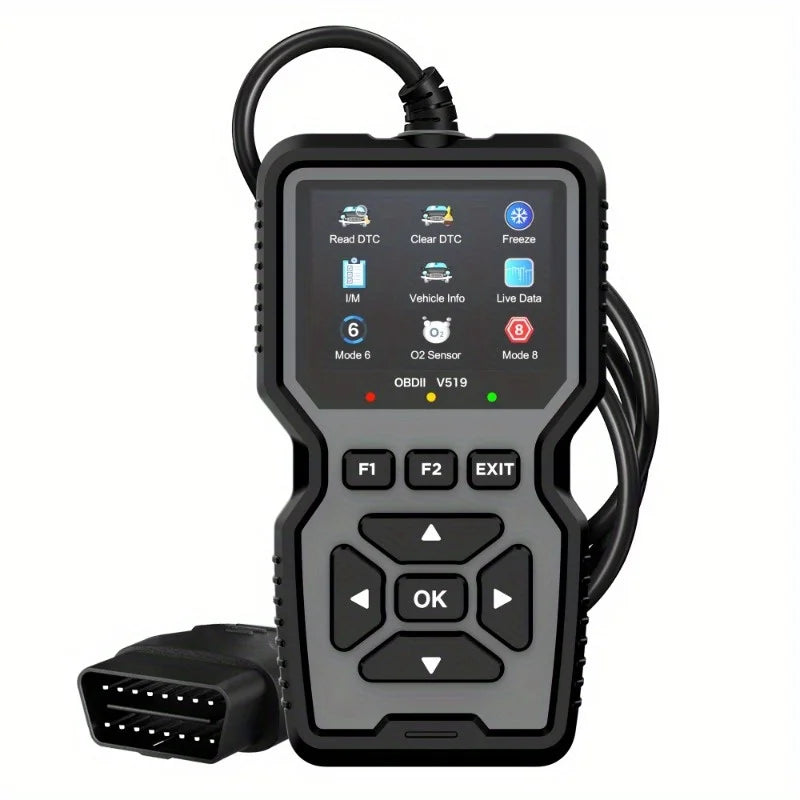 V519 OBD2 Scanner - Handheld Vehicle Inspection and Fault Diagnostic Tester with Live Data, Battery Test