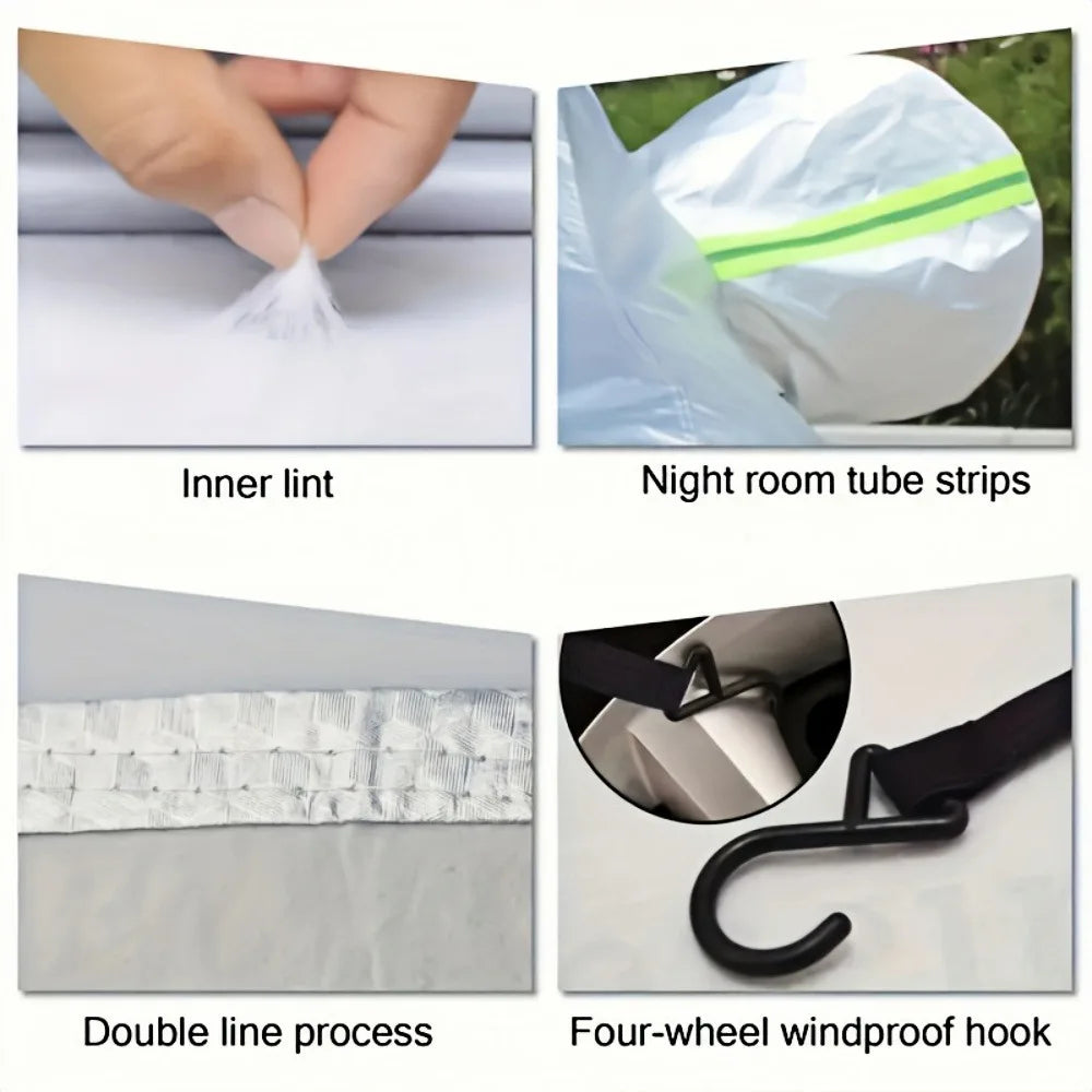 1pc All-Weather Half Car Body Cover - Waterproof, Dustproof, UV & Snow Resistant for Sedans, Protects Windshield and Roof
