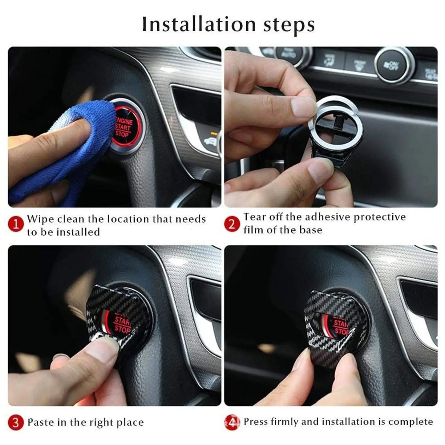 Car Engine Start Stop Switch Button Cover Ignition Anti-scratch Protection Decorative Car Auto Accessories Interior Car-Styling