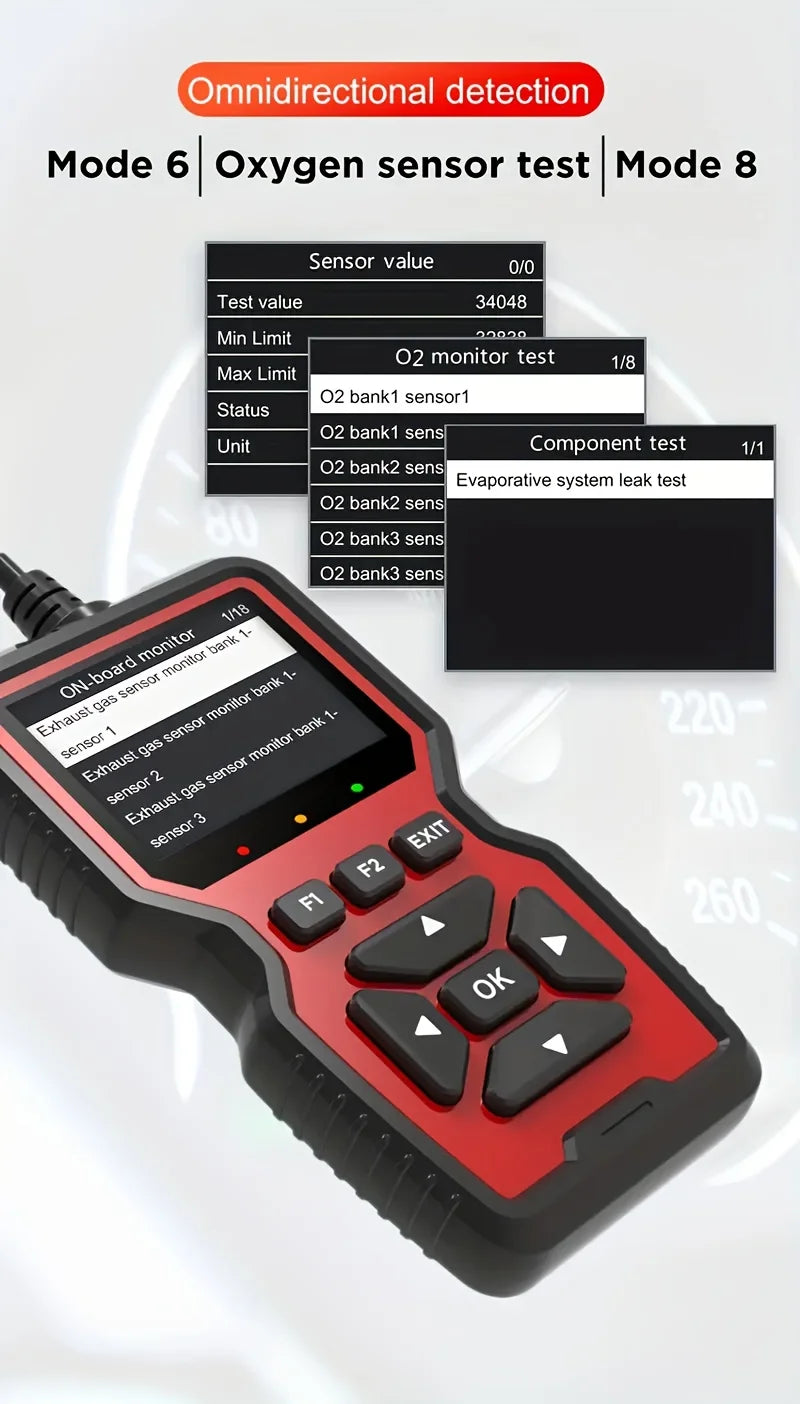 V519 OBD2 Scanner - Handheld Vehicle Inspection and Fault Diagnostic Tester with Live Data, Battery Test