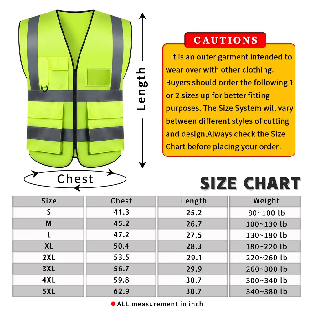 Gilet de sécurité personnalisé avec votre LOGO pour femmes et hommes, haute visibilité, avec poche et fermeture éclair, vêtements de travail de Construction