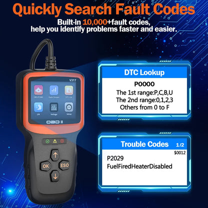 Engine Fault Diagnosis OBD II EOBD Car Diagnostic Tool Automobile Fault Detector V317 OBD 2