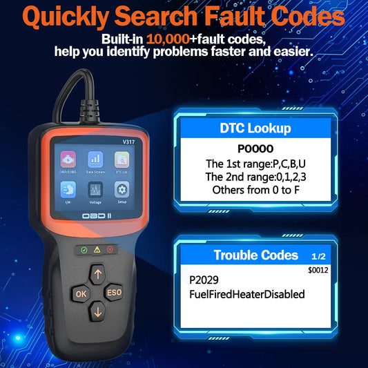 Engine Fault Diagnosis OBD II EOBD Car Diagnostic Tool Automobile Fault Detector V317 OBD 2