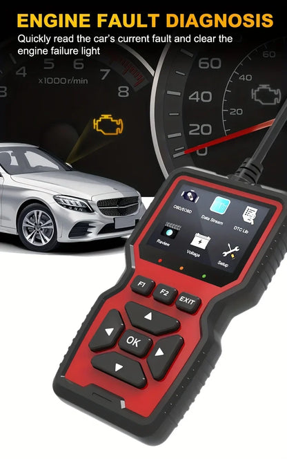 V519 OBD2 Scanner - Handheld Vehicle Inspection and Fault Diagnostic Tester with Live Data, Battery Test